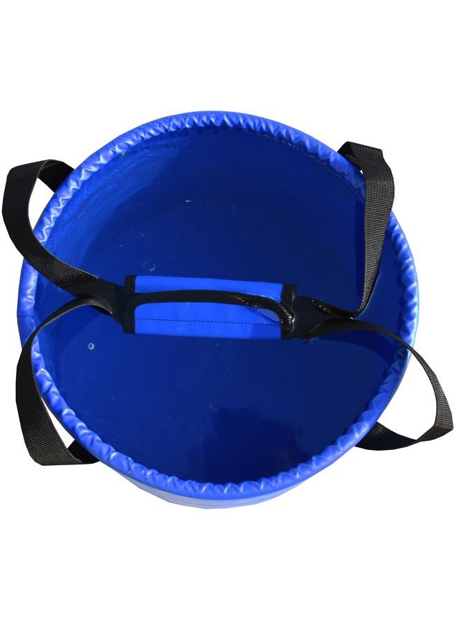 Freegrace Premium Collapsible Bucket - Compact Portable Folding Water Container - Lightweight & Durable - Includes Handy Tool Mesh Pocket (Navy Blue(Upgraded), 23L (Lid)) - Image 3