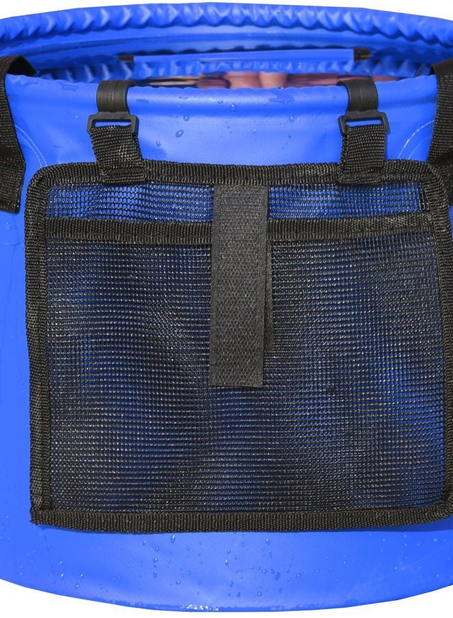 Freegrace Premium Collapsible Bucket - Compact Portable Folding Water Container - Lightweight & Durable - Includes Handy Tool Mesh Pocket (Navy Blue(Upgraded), 23L (Lid)) - Image 4