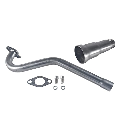 VCUJSUC 3 Stage Exhaust Header Pipe For Coleman CT100U Predator 79cc 98cc 3HP Mini Bike FRP GMB100 GPS Rascal Baja Doodlebug Dirt Bug Mini Bike Silver - Image 1