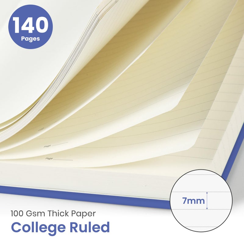 Taja Lined Spiral Journal Notebook for Women & Men, 140 Pages, College Ruled Hardcover Notebook for Work & Note Taking, Journals for Writing, A5(5.7" x 7.9") â€“ Royal Blue - Image 2