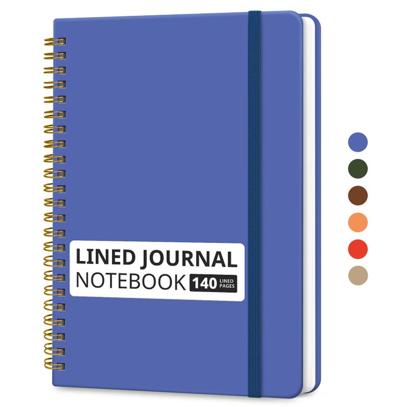 Taja Lined Spiral Journal Notebook for Women & Men, 140 Pages, College Ruled Hardcover Notebook for Work & Note Taking, Journals for Writing, A5(5.7" x 7.9") â€“ Royal Blue - Image 1