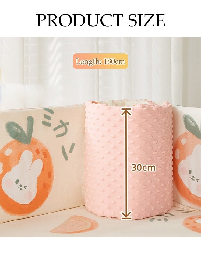 DUNISO حاجز سرير الأطفال، بطانة سرير قابلة للتنفس، وسادة سرير مضادة للاصطدام على شكل مستطيل، يمكن تجميعها وثنيها، قابلة للإزالة، مناسبة لجميع الفصول، مناسبة للأولاد والبنات، 180 سم - Image 2