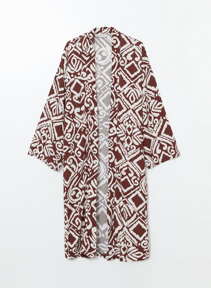 LC WAIKIKI Shawl Collar Patterned Oversize Women's Kimono - Image 5