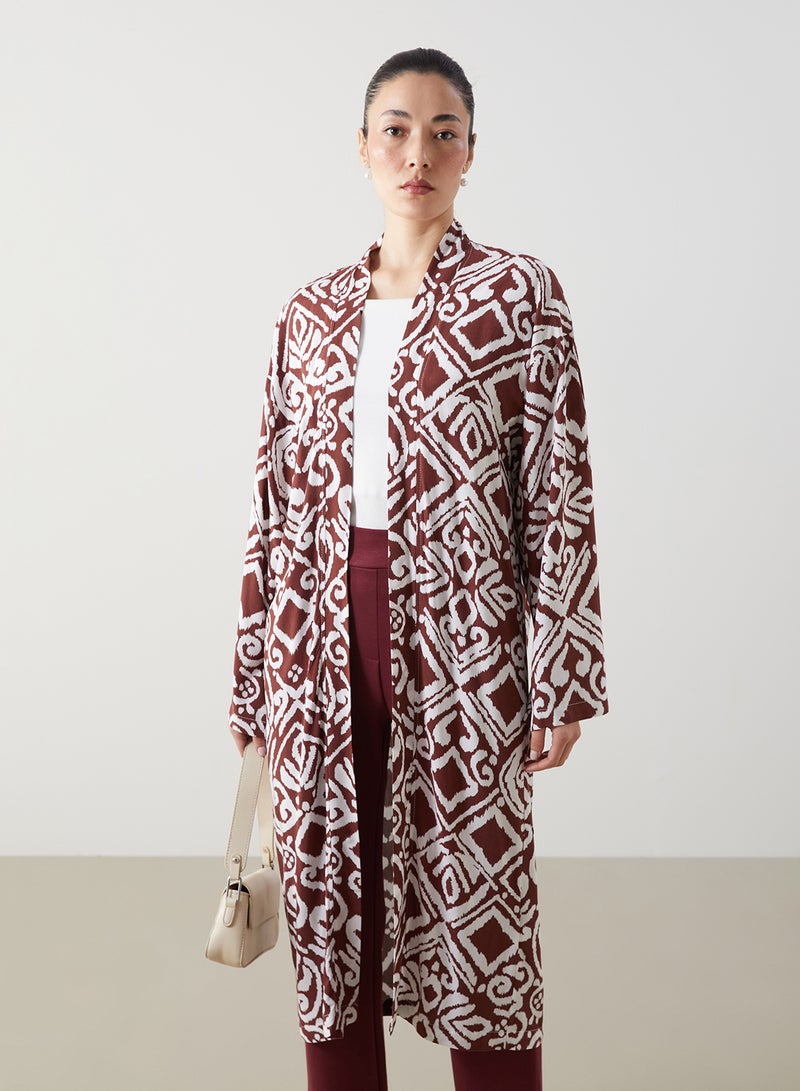 LC WAIKIKI Shawl Collar Patterned Oversize Women's Kimono - Image 2