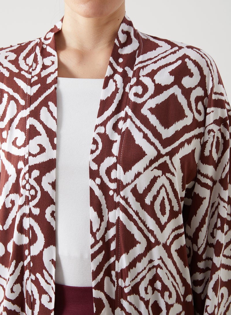 LC WAIKIKI Shawl Collar Patterned Oversize Women's Kimono - Image 3