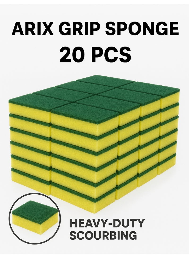 arix إسفنجة أريكس جريب الثقيلة - عبوة ترويجية مكونة من 20 قطعة للتنظيف الصعب - Image 1