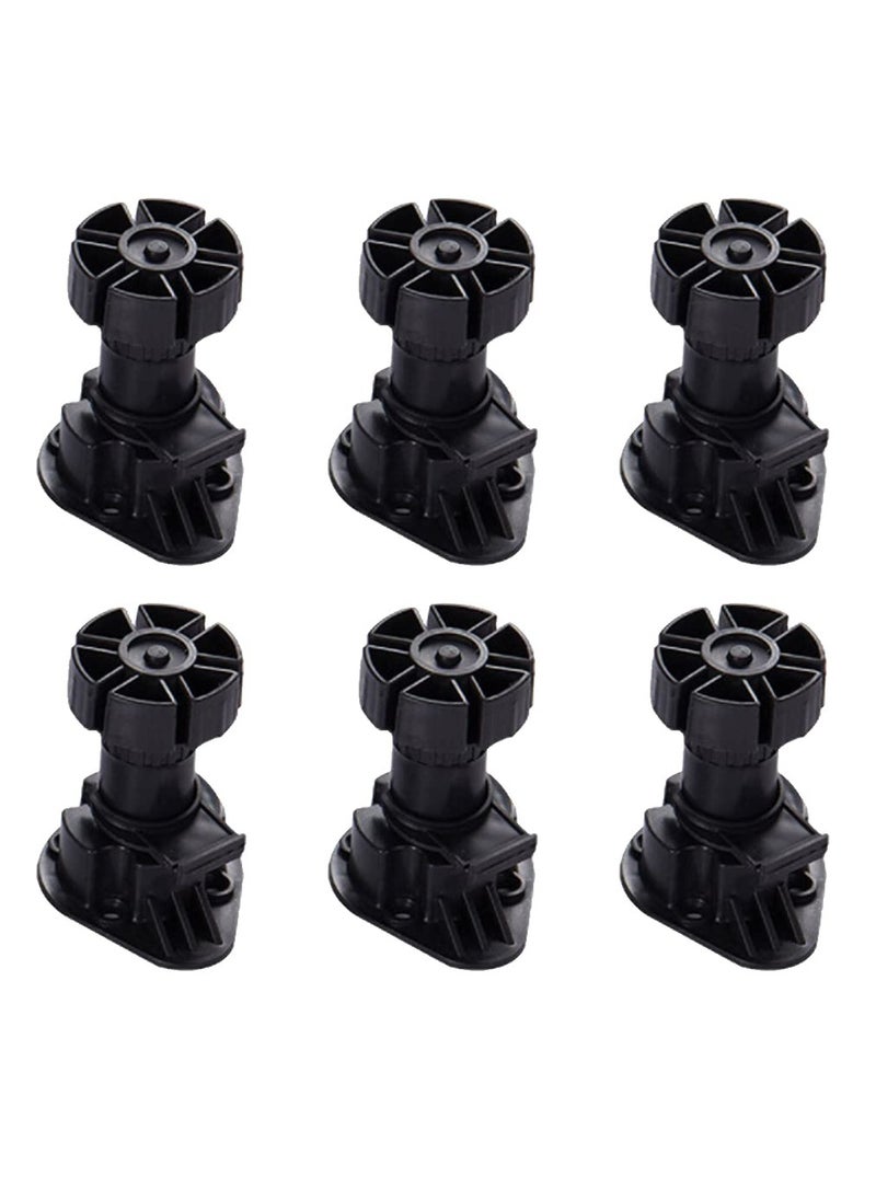 SYOSI - Cabinet Foot Plastic Height Furniture Cupboard Leg Adjustable Feet for Kitchen Bathroom Cabinet 80-120mm (6 Pcs) - Image 1