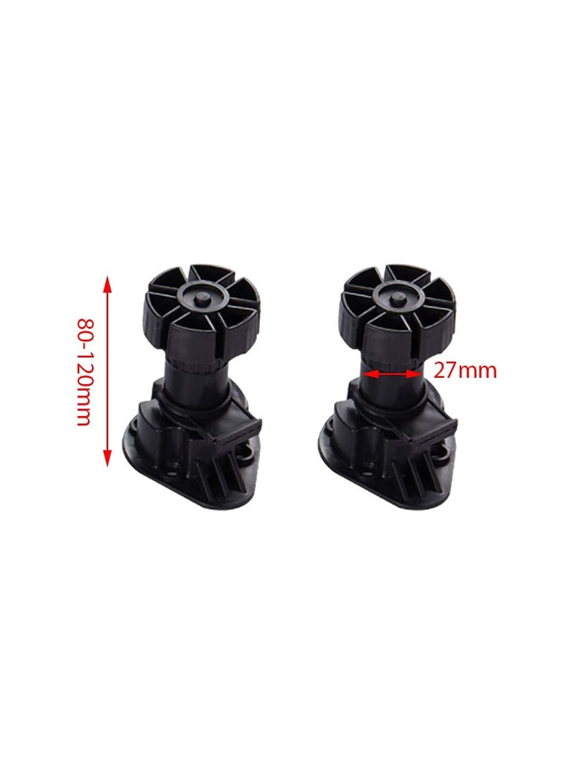 SYOSI - Cabinet Foot Plastic Height Furniture Cupboard Leg Adjustable Feet for Kitchen Bathroom Cabinet 80-120mm (6 Pcs) - Image 1