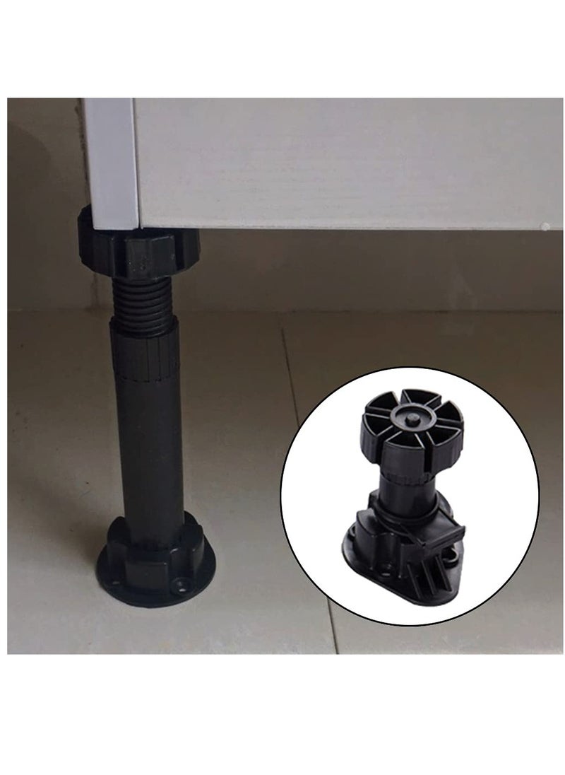 SYOSI - Cabinet Foot Plastic Height Furniture Cupboard Leg Adjustable Feet for Kitchen Bathroom Cabinet 80-120mm (6 Pcs) - Image 1