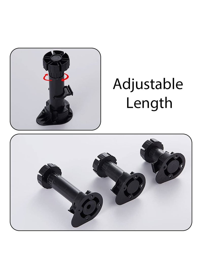 SYOSI - Cabinet Foot Plastic Height Furniture Cupboard Leg Adjustable Feet for Kitchen Bathroom Cabinet 80-120mm (6 Pcs) - Image 1