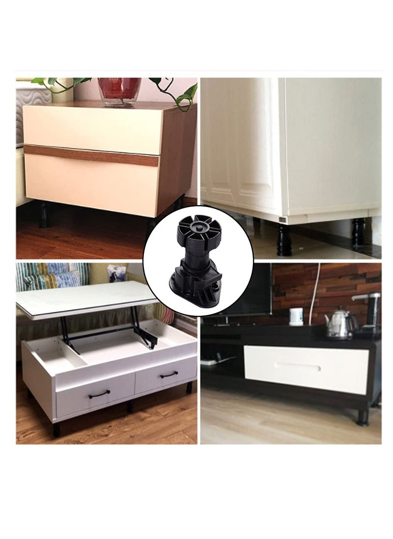 SYOSI - Cabinet Foot Plastic Height Furniture Cupboard Leg Adjustable Feet for Kitchen Bathroom Cabinet 80-120mm (6 Pcs) - Image 1