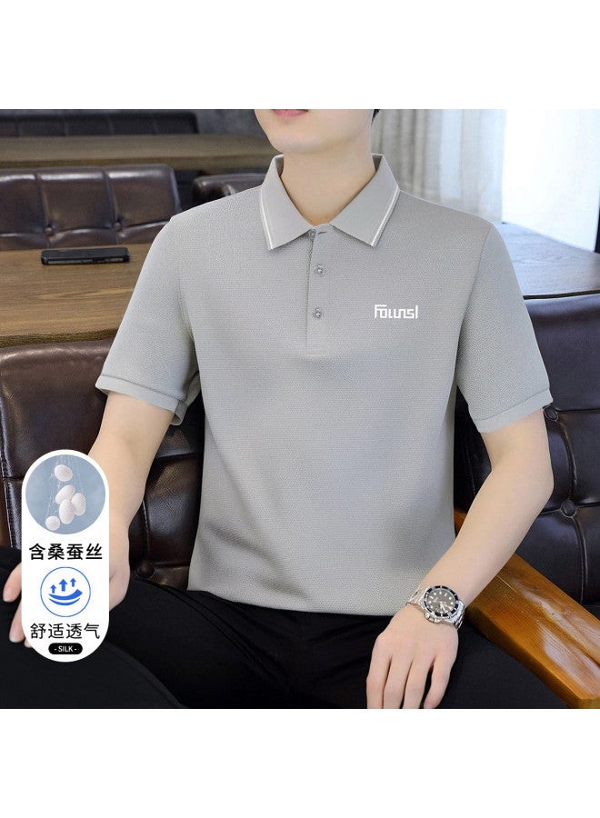 FOLUNSI men's Polo Shirt Summer Tencel™ Lyocell Collared T-shirt For Men - Image 2