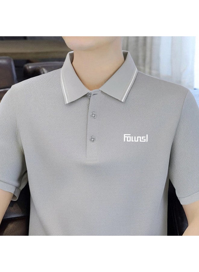 FOLUNSI men's Polo Shirt Summer Tencel™ Lyocell Collared T-shirt For Men - Image 5