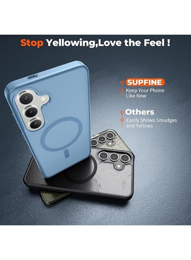 Magnetic Protective Case Designed for Samsung Galaxy A35 [MagSafe Compatible] [Military Grade Drop Protection] Slim Clear Matte Shockproof Case with Anti-Fingerprint (Light Blue) - Image 3
