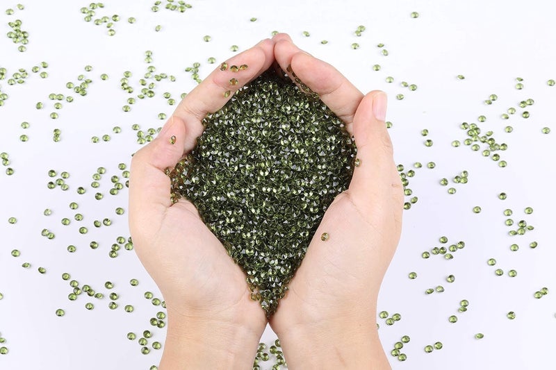 Gintoaria 10000 قطعة/عبوة ألماس أكريليك وكرستالات كونفيتي لتزيين طاولات الزفاف وحشو المزهرية 4.5 ملم حجر الراين للزفاف، حفل الاستحمام للعروس، زخارف حبات المزهرية (أخضر شاي) - Image 3