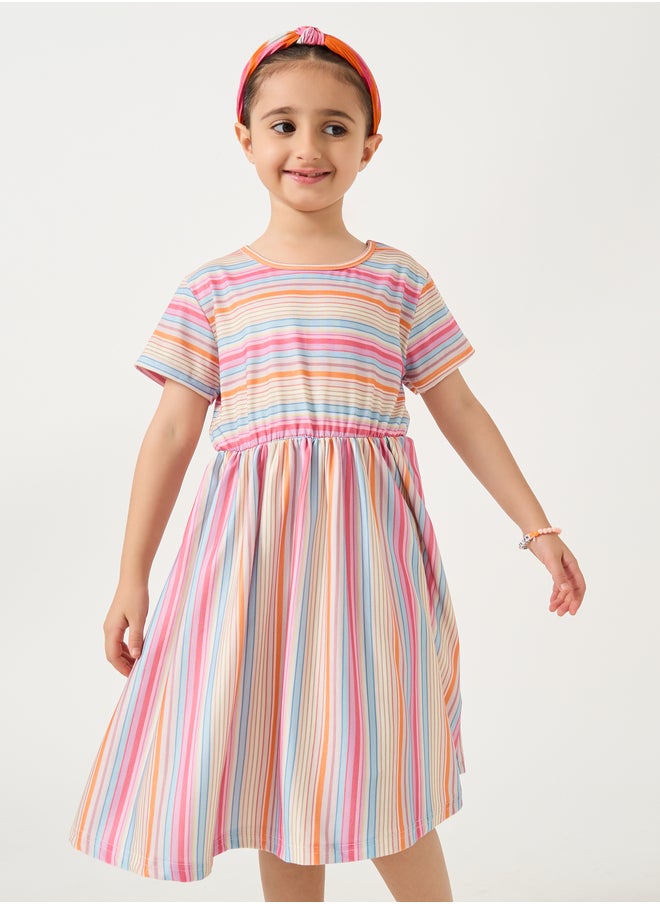 Styli Striped Short Sleeve Dress  - Image 2