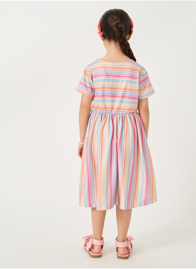 Styli Striped Short Sleeve Dress  - Image 4