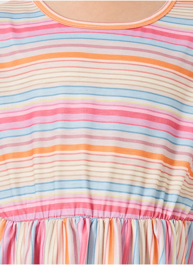 Styli Striped Short Sleeve Dress  - Image 3