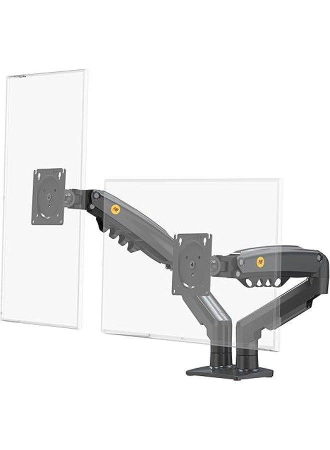 Dual monitor stand for desktop – Fully movable arm – Suitable for 17 to 27 inch monitors – Load capacity 2 to 9 kg – Black - Image 4