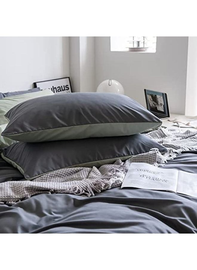 llwoo King Size Bedsheet Duvet Cover 6pcs, 100% Natural Cotton Bedding Set Comfortable and Cozy Duvet Cover with 4 Pillow Covers  - Image 5