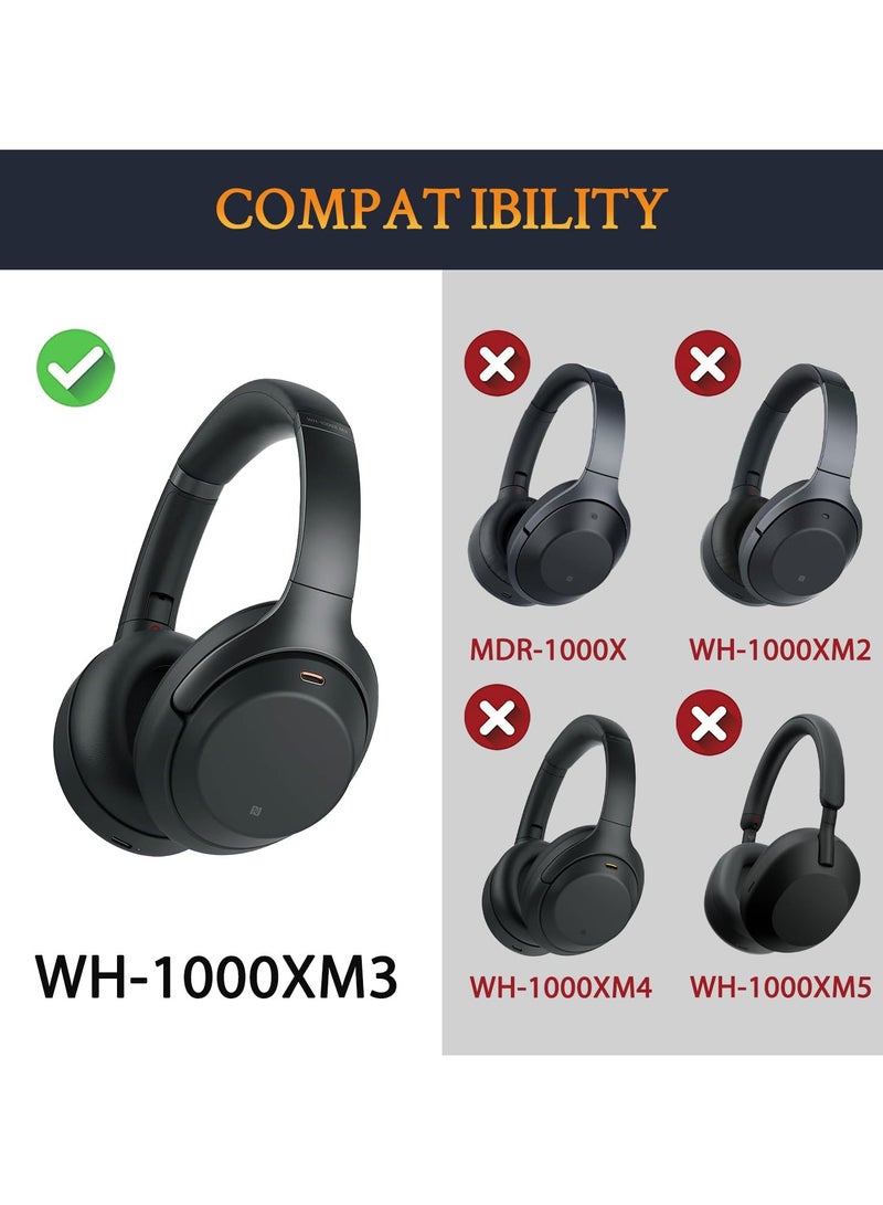 Replacement Earpads for Sony WH-1000XM3 Headphones Ear Pads Cushions with Noise Isolation Memory Foam Added Thickness Without Affecting Sensor (Black)  - Image 2