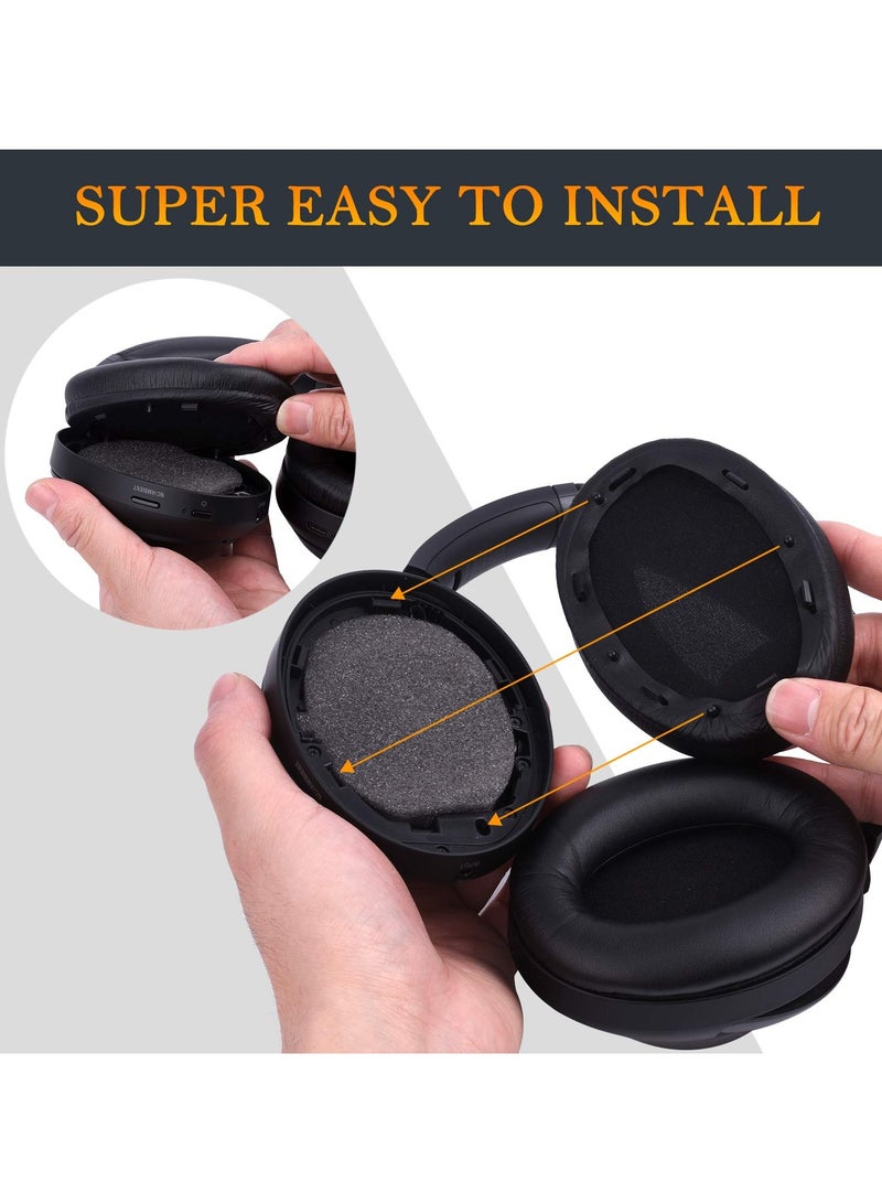 Replacement Earpads for Sony WH-1000XM3 Headphones Ear Pads Cushions with Noise Isolation Memory Foam Added Thickness Without Affecting Sensor (Black)  - Image 4