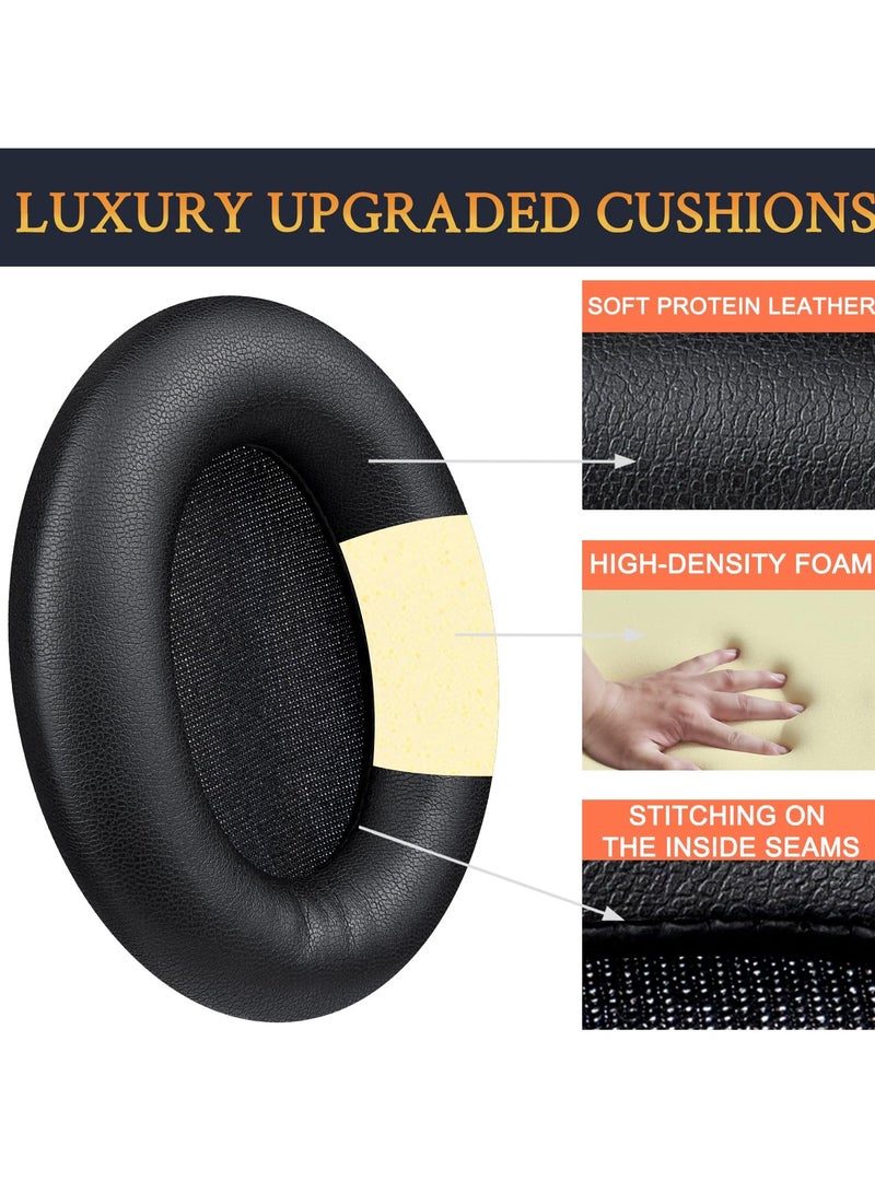 Replacement Earpads for Sony WH-1000XM3 Headphones Ear Pads Cushions with Noise Isolation Memory Foam Added Thickness Without Affecting Sensor (Black)  - Image 3