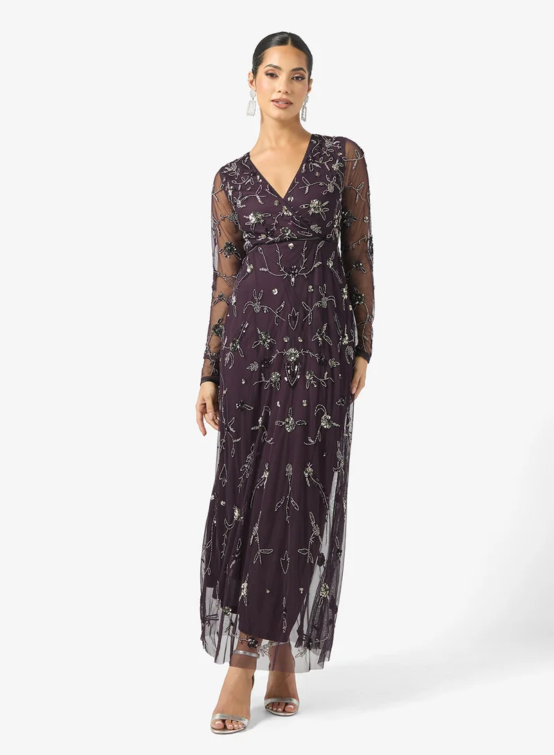 فروك اند فرل Mesh Detailed Embellished Maxi Dress