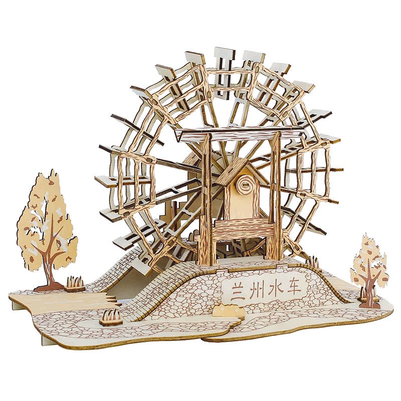 Wooden 3D 3D Puzzle Assembled Building Model Youth Diy Style Cottage Educational Toy Small Western House - Image 4