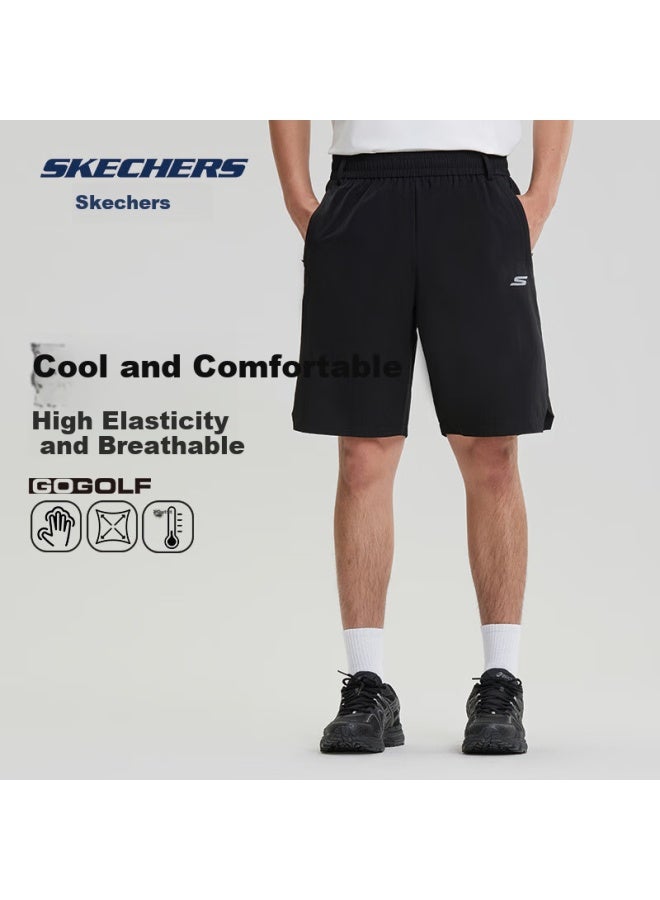 Skechers Men's Shorts, Autumn Quick-dry Loose Breathable Shorts, Casual Outdoor Running Fitness Zipper Pocket Five-point Shorts - Image 1