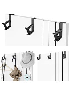 Oasisgalore Pack of 2 Door Hooks for Hanging Clothes – PP Plastic Coat Rack (White + Black)  - Image 4