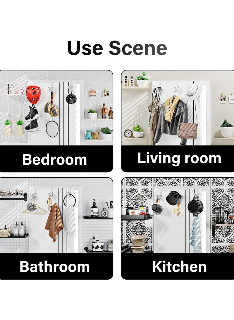 Oasisgalore Pack of 2 Door Hooks for Hanging Clothes – PP Plastic Coat Rack (White + Black)  - Image 5