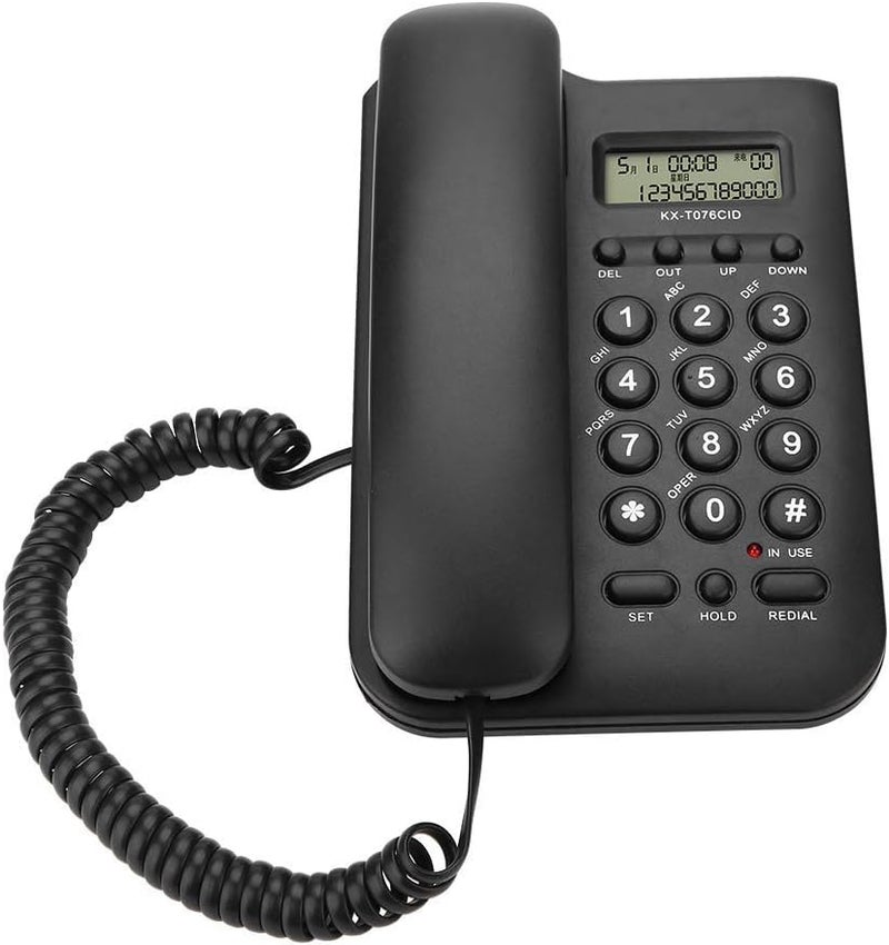 klarako Corded Phone with Caller ID Display, Wired Retro Classical Landline Phone Desktop Wall Wired Telephone, FSK/DTMF Dual System, Big Button,Number/Time Check, Telephone Line Power, Redial Function - Image 1