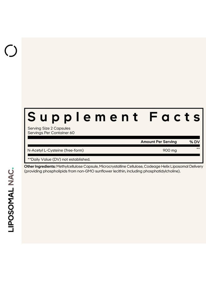 Codeage Liposomal NAC Supplement - N-Acetyl L-Cysteine Amino Acid - 2 Month Supply - Free-Form NAC - Phospholipid Complex - Vegan, Non-GMO, Gluten-Free, Dairy-Free - 120 Capsules - Image 2