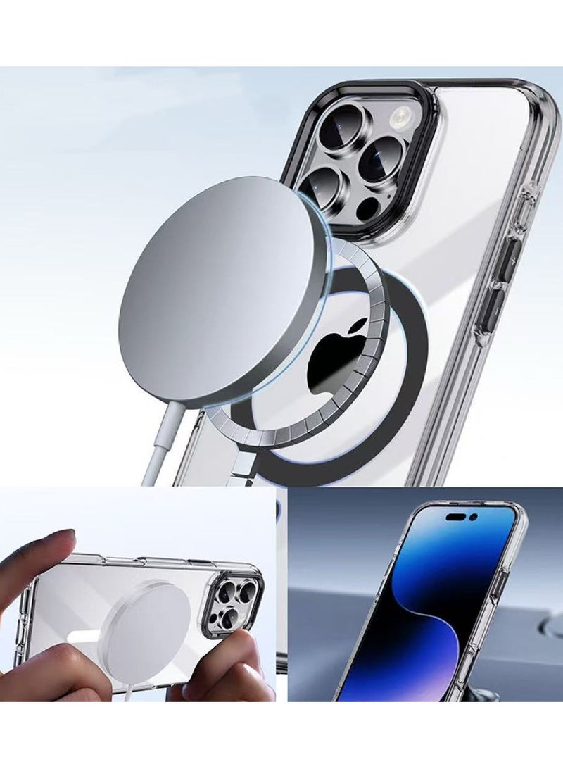 Apple iPhone 13 Pro Max Case, Magnetic MagSafe Protective Case, 【Full Shockproof Protection】 PC Back, Lens Stand Slim Case with Strong Magnets - Image 4