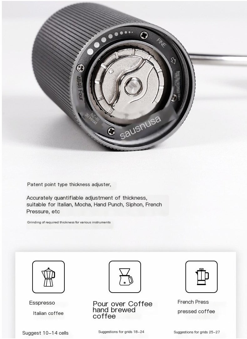 TIMEMORE - مطحنة قهوة يدوية، إعدادات مطحنة بهار صلبة كبيرة الحجم، قابلة للتعديل، أوضاع طحن متعددة، ستانلس ستيل، غير قابلة للانزلاق، قابلة للفصل، محمولة، مناسبة باللون الأسود - Image 1