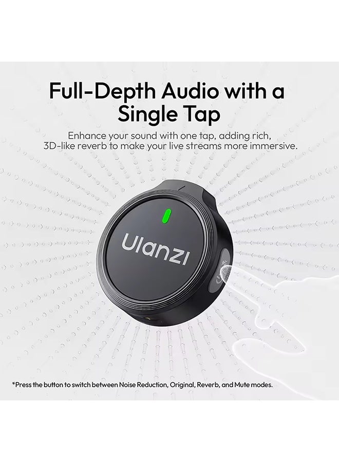 Ulanzi A21 Wireless Lapel Microphone 100M Transmission Dual Recording Noise Cancellation for Cameras Phone Video Recording Live - Image 3