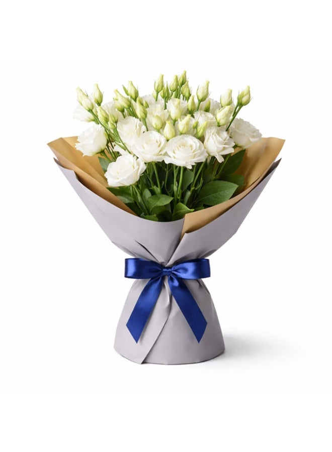 Lisanthus , 6 Stems - White-20 to24 flowers in 6 Stems , Netherlands
