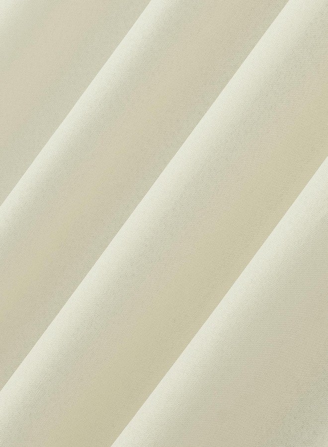 No. 918 Reman 2-Pack Twist Tab Linen Texture Semi-Sheer Tab Top Curtain Panel Pair, 40" x 96", Ivory - Image 2