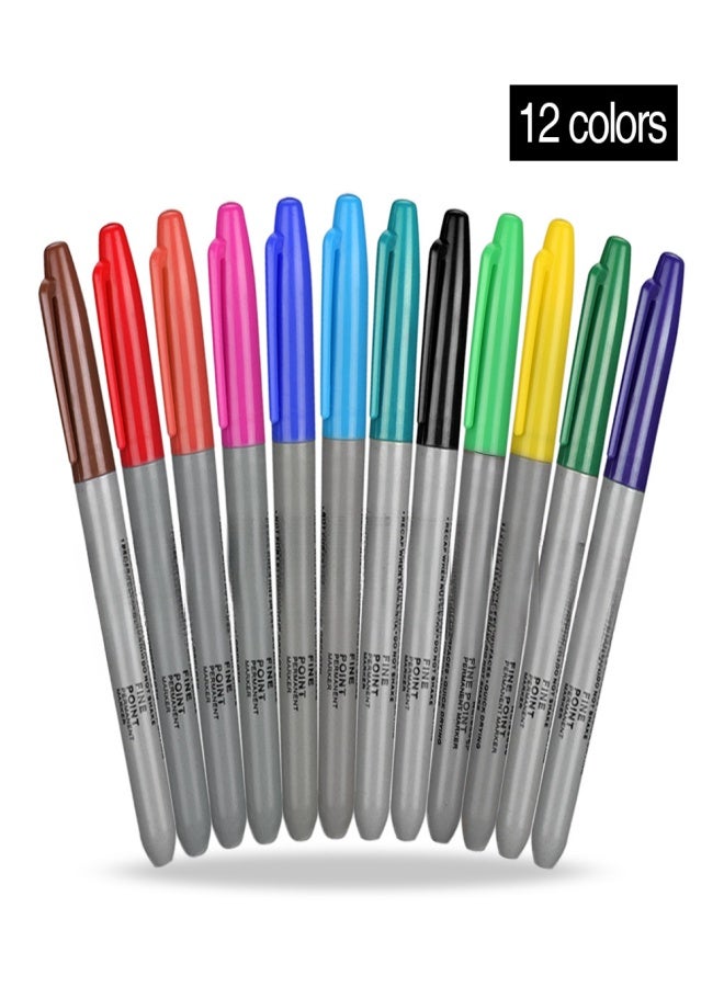 12 colors Tattoo Marker Pen Waterproof Tattoo Pens Quick-Drying Tattoo Pen Marking Skin Design Tattoo - Image 1