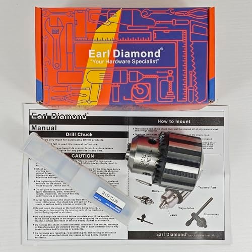 Earl Diamond Super Heavy Duty 5/8" (16mm) Drill Chucks with K32 Chuck Key and MT2 Shank | #2 Morse Taper Arbor (B18) - Image 5