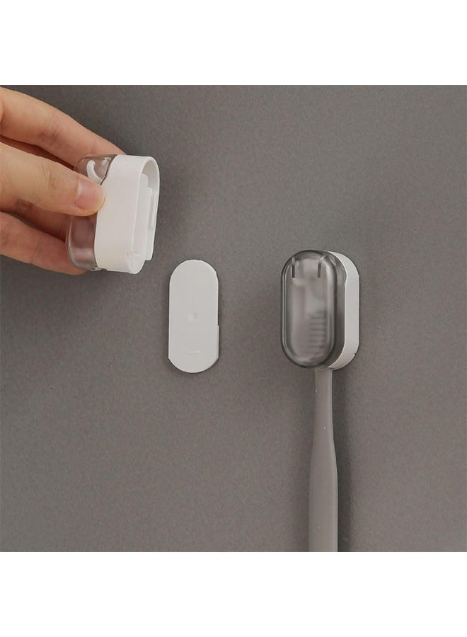 JZS Toothbrush Head Covers Caps,Tooth Brush Protector Case Wall Mounted Hanging Rack Organizer for Travel, Camping, Bathroom, School, Business,2PCS,Grey - Image 5