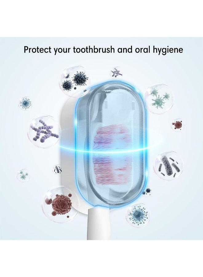 JZS Toothbrush Head Covers Caps,Tooth Brush Protector Case Wall Mounted Hanging Rack Organizer for Travel, Camping, Bathroom, School, Business,2PCS,Grey - Image 4