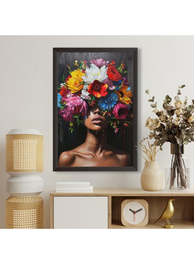 Waltractive Women Aesthetic Art Framed Oil Painting Vertical - 8x12 Inches A4 Size - Perfect Wall Decor for Living Room, Office, Kids, Bedroom and Home (12x18 Inches, E) - Image 4