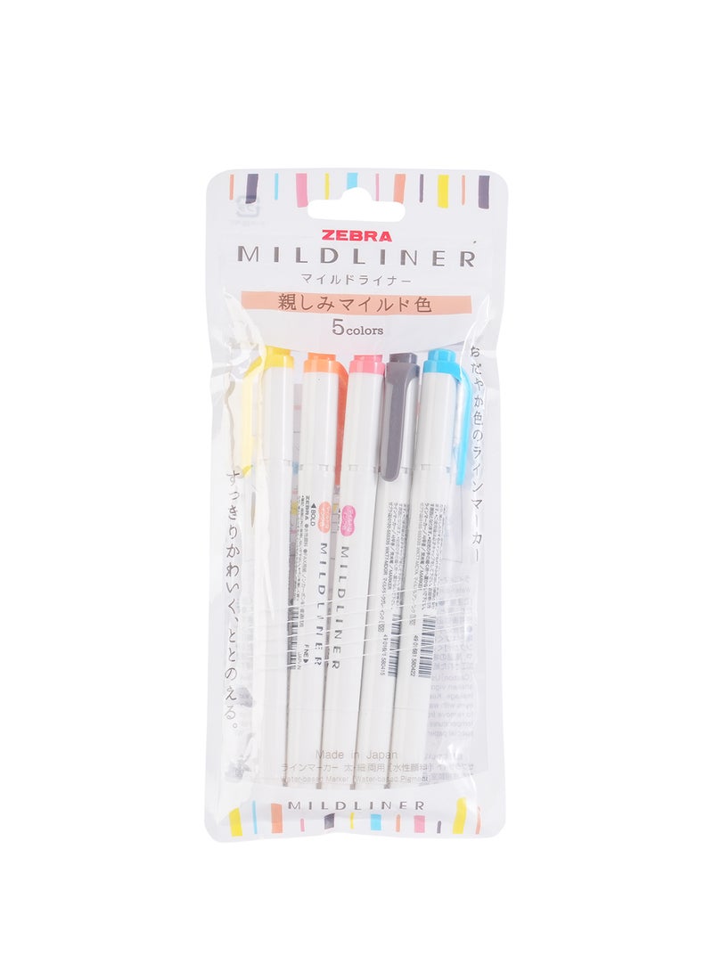 زيبرا مظهر ميلدلاينر 5 الوان , مستلزمات المدرسة والمكتب ، لتخطيط دفتر اليوميات , الملاحظات , الرسم - Image 1