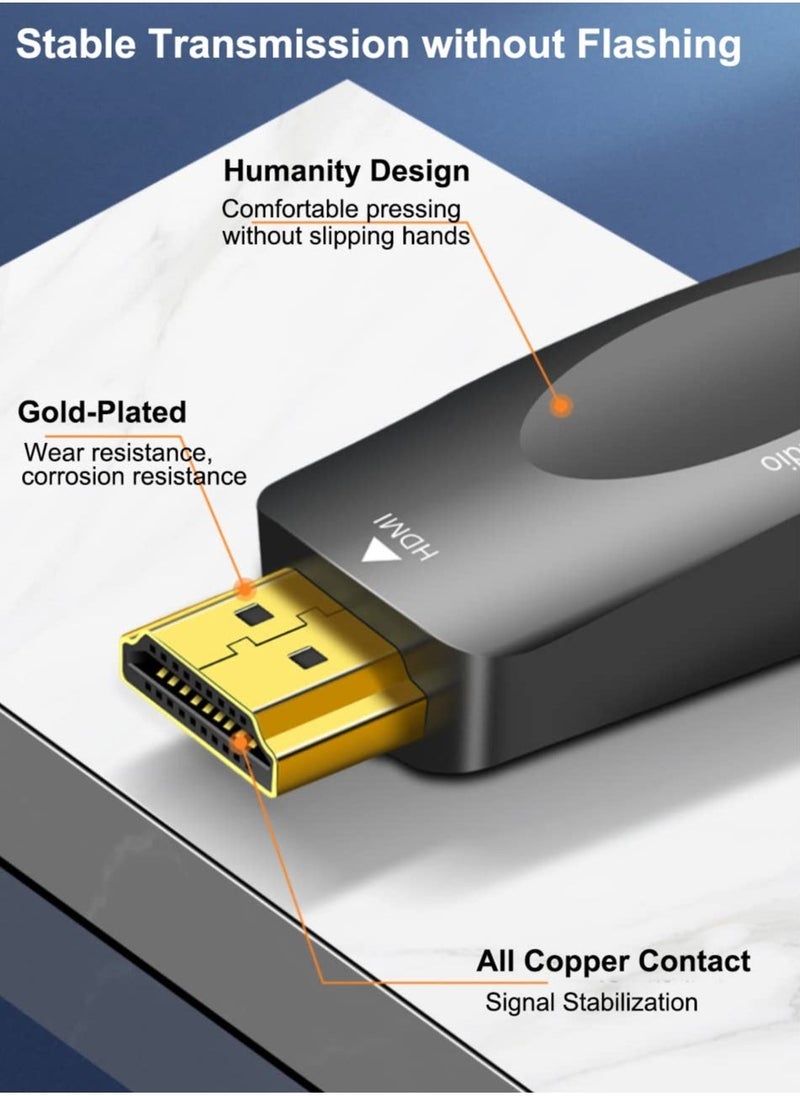 Excefore - HDMI to VGA 2-Pack, Computer HDMI to VGA Monitor Adapter, Male HDMI to VGA Female Adapter 1080P Video for Computer, Desktop, Laptop, PC, Monitor, Projector, HDTV, Raspberry Pi, Roku, Xbox and More - Image 1