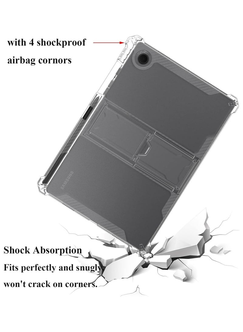 Transparent Stand Case for Samsung Galaxy Tab A9+ Plus 11 inch 2023 (SM-X210/X216/X218) Case Shockproof,Thin Slim Anti-Yellowing Bumper, Kickstand Cover, with Pencil Holder - Clear - Image 3