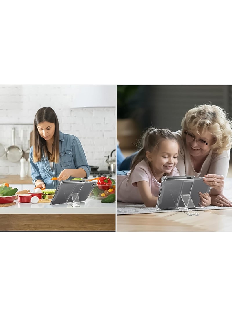 Transparent Stand Case for Samsung Galaxy Tab A9+ Plus 11 inch 2023 (SM-X210/X216/X218) Case Shockproof,Thin Slim Anti-Yellowing Bumper, Kickstand Cover, with Pencil Holder - Clear - Image 2