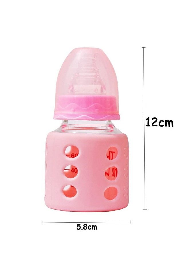 The Little Lookers High Borosilicate Glass Feeding Bottle For Baby Feeder For Newborn ; Super Soft Flow Control & Anti Colic Nipple For Infants Toddlerspink & Red (60Ml)  - Image 5