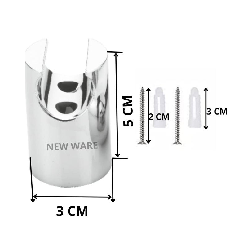 NEW WARE خطاف متعدد الاستخدامات مثبت على الحائط للصنبور، حامل صنبور صحي، حامل دش يدوي (اللون: فضي، عبوة من 2) - Image 3